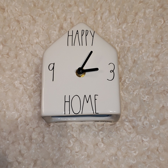Rae dunn HAPPY HOME Birdhouse Clock - Picture 1 of 3